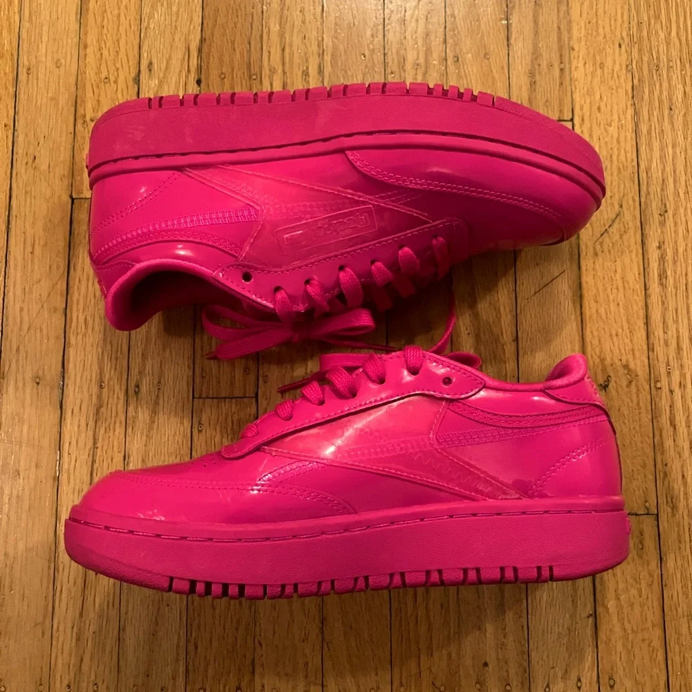 Reebok Cardi B Club C Double Sneakers, Pink, Women’s Size 7 - Picture 3 of 7